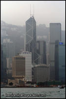 The Bank of China building towers over its neighbors