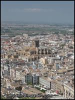 Looking over Plaza Nueva and the Granada Cathedral