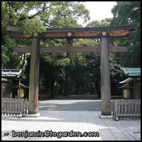 A torii at the Meiji Shrine