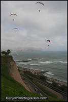 Paragliding over the Pacific coast