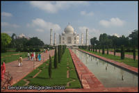 The extensive gardens at the Taj Mahal complex