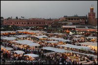 The food stalls at Jemaa el Fna